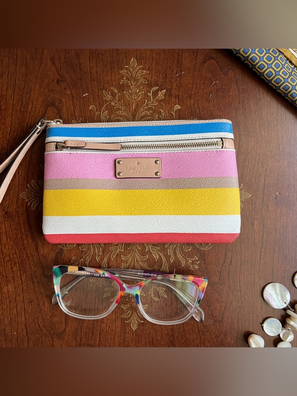 kate spade Striped Leather Wristlet - Multicolor - Picture 2 of 6